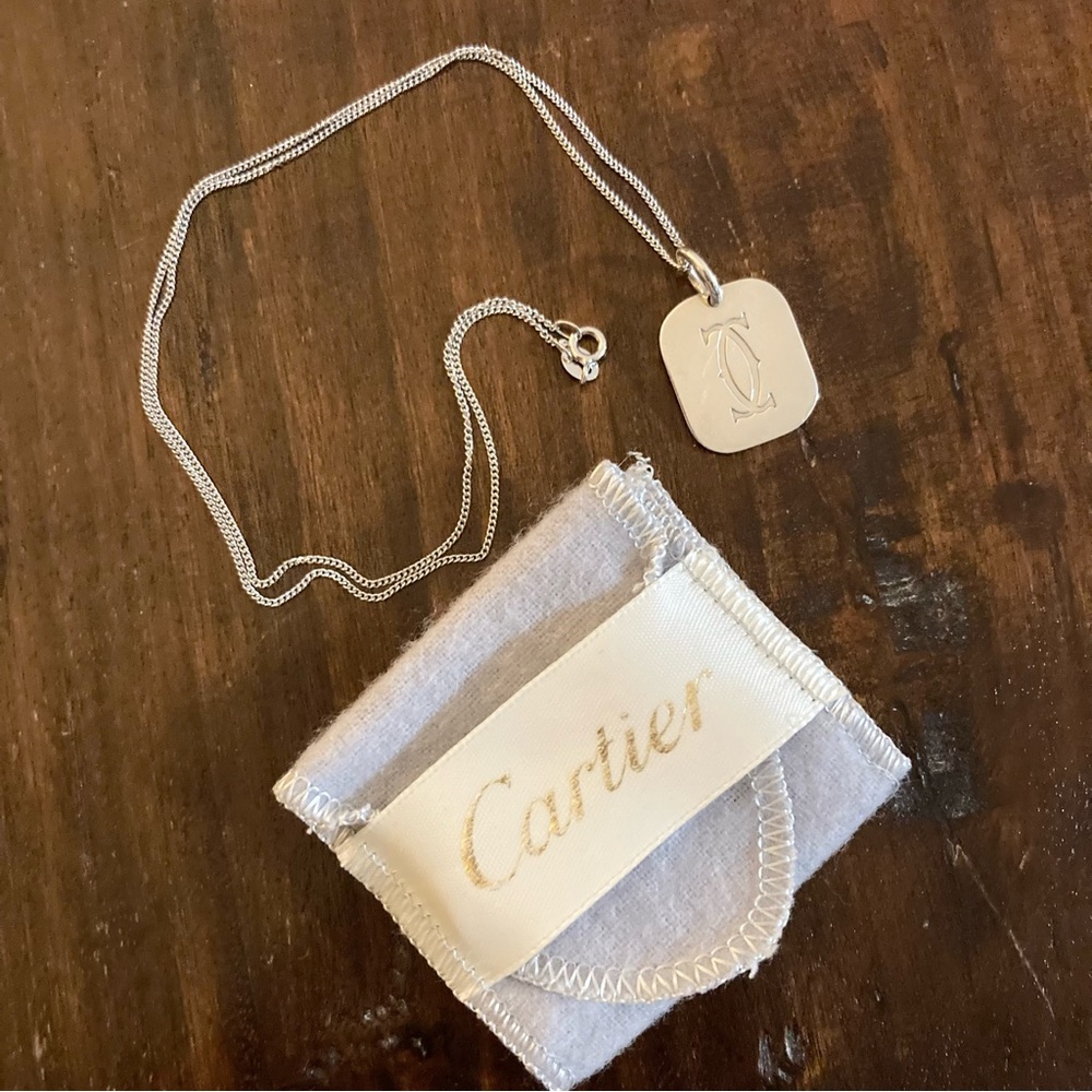 Cartier Necklace  Sterling Silver Charm Pendant with Silver 18” Chain